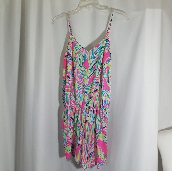 Lilly Pulitzer Deanna Romper XXS Palm Reader Dusk Missing Belt - Picture 1 of 12